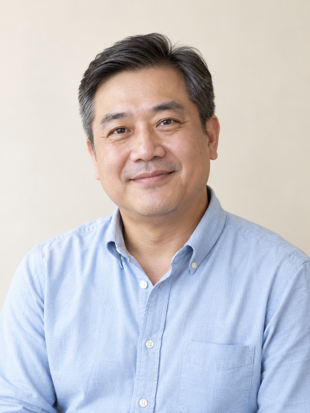 AI 生成的 50 歲臺灣男性情境人物肖像